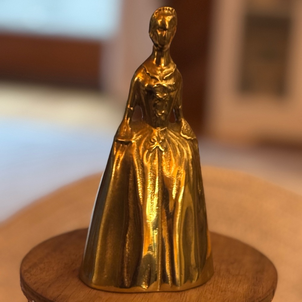 Mid century brass colonial lady bell -Vintage rare